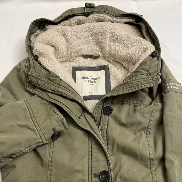 Abercrombie & Fitch Jackets & Blazers - Abercrombie & Fitch Sherpa Lined Utility Jacket Y2K Olive Green Women’s Medium